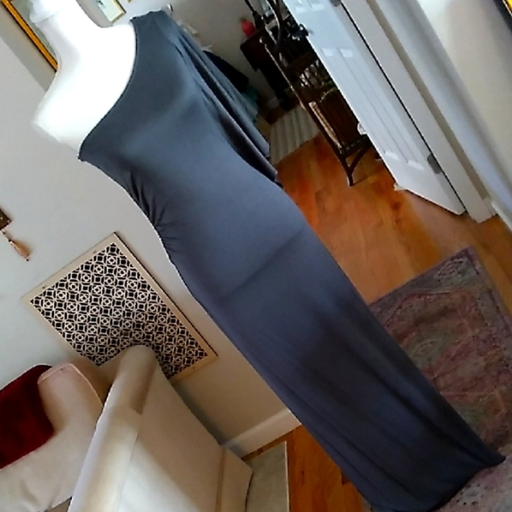 Gray Knit One-Shoulder Dress
